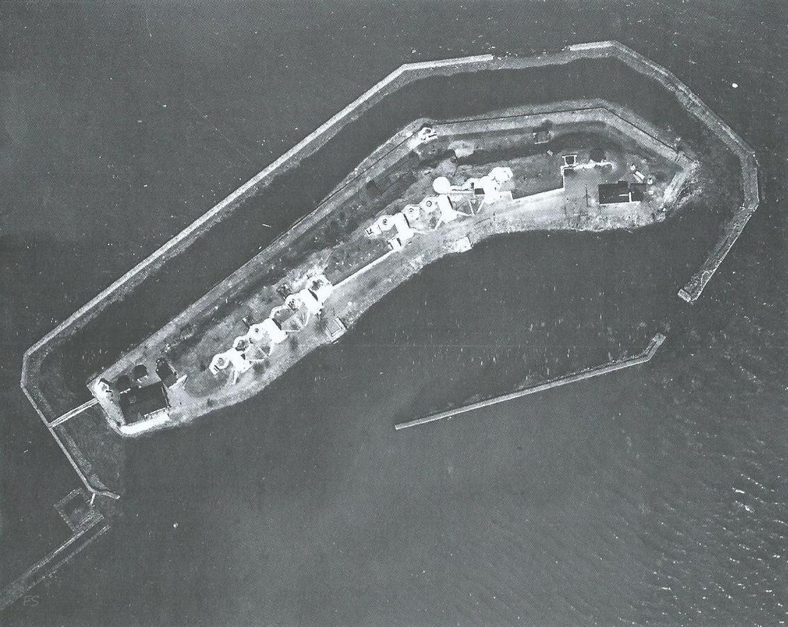 Морская северная батарея № 1. Аэрофотосъёмка, 1940.